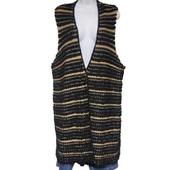 Chico's Black and Gold Sweater Vest sz XL/XXL - Picture 1 of 8